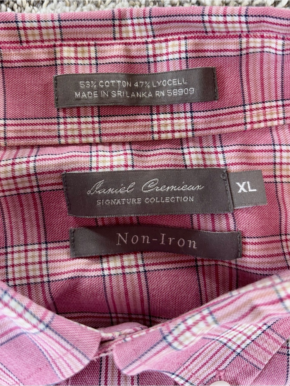 Daniel Cremieux Signature Collection Men’s XL Pink Short Sleeve Button Down
